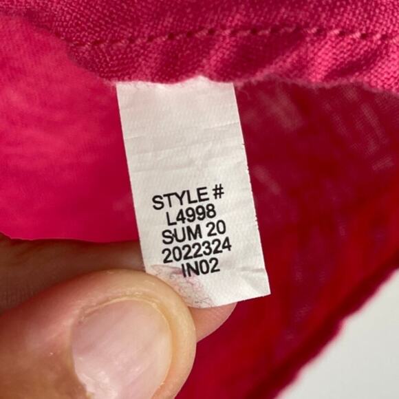 J. Crew Short Sleeve Popover 100% linen Dark Pink Chest Pocket Women's Small - Picture 7 of 9